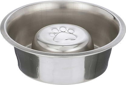 Neater Pet Brands Stainless Steel Slow Feed Dog Bowl for Fast Eating Large Breed, Metal Slow Feeder Dog Bowl Fits in Large Neater Feeders, for Puppy or Dogs (40 lbs), 3 Cup Food Capacity