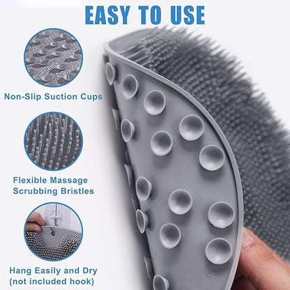 Foot Scrubber for Shower - Foot Cleaner  Massager, Improve Circulation, Soothe Achy Feet (Gray)