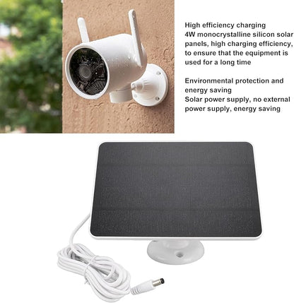 Solar Panel for Security Camera, High Efficiency 4W Camera Solar Panel for DC5V Outdoor Rechargeable Battery Camera, Security Camera Solar Panel Charger with Adjustable Bracket