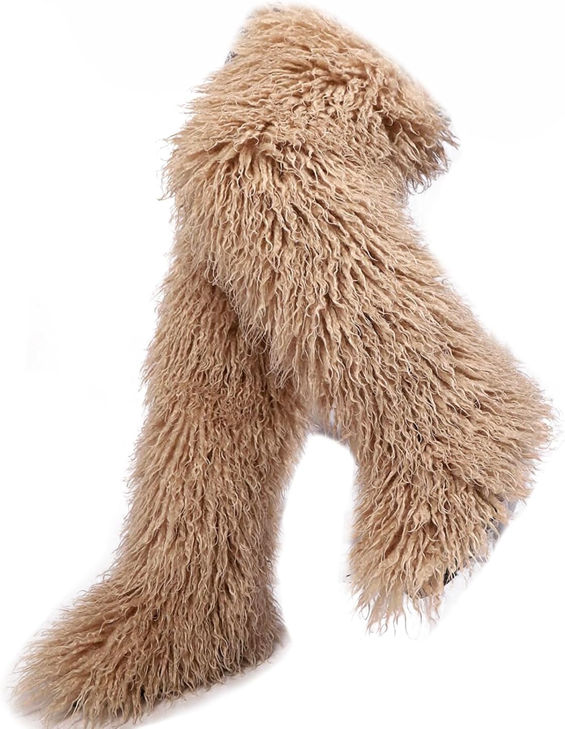 YXCFEWD Over the Knee Faux Fur Boots for Women 29 inchs Winter Thigh High Boots Fluffy Furry Snow Boots
