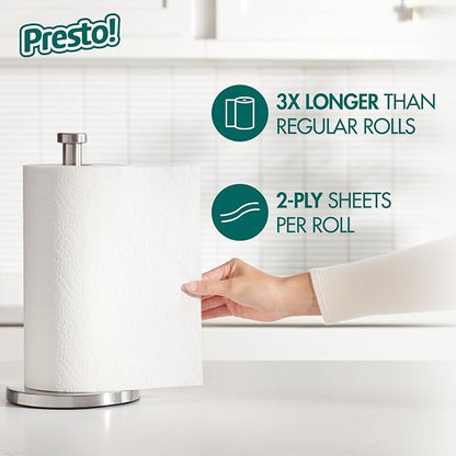 Amazon Brand - Presto! Ultra-Strong Premium Paper Towels, 158 Sheet Huge Roll - Flex-a-Size, 12 Rolls (2 Packs of 6), Equivalent to 38 Regular Rolls, White