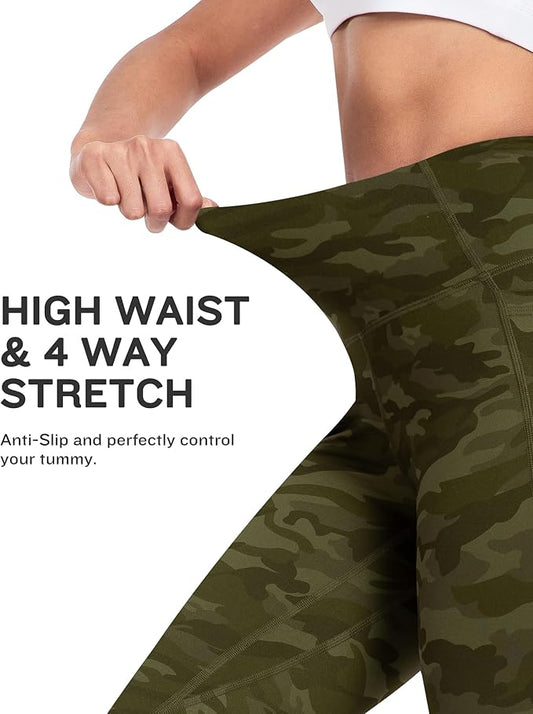 NORMOV 4 Packs Yoga Leggings with Pockets for Women, Soft High Waisted Tummy Control Workout Pants