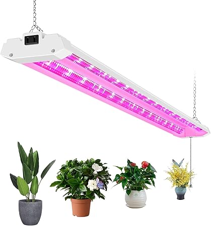 ANTLUX 4ft LED Grow Lights 50W Full Spectrum Integrated Growing Lamp Fixtures for Greenhouse Hydroponic Indoor Plant Seedling Veg and Flower, Plug in, ONOff Pull Chain Included