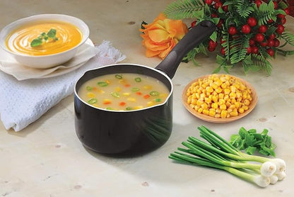 Non Stick Milk Pan 14cm, 1.4 Litre Bakelite Handle  Milkpan with Pouring Lips  Saucepan  Perfect for Cooking Sticky Sauces, Warming Milk  Cooking Pots  Pans