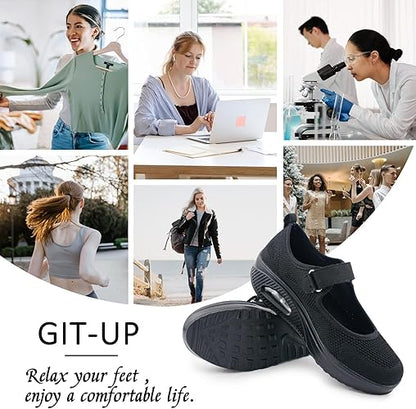 Women's Comfortable Working Nurse Shoes Non-Slip Adjustable Breathable Walking Buffer Fitness Casual Nursing Orthotic Lightweight Shoes Arthritis, Diabetes Heel Pain