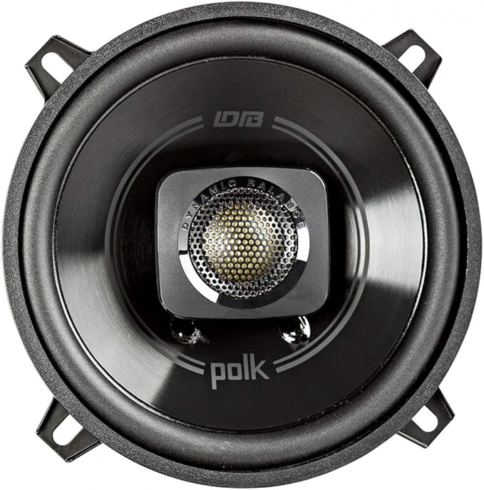 Polk Audio DB522 DB Series 5-14" Coaxial Speaker for Car  Marine, 2-Way Boat  Car Audio Speaker, 55-22kHz Frequency Response, Polypropylene Woofer Cone  34" Silk Dome Tweeter, Easy Installation