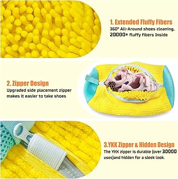 Shoe Washing Machine Bag, Shoe Laundry Bag, Shoe Washing Bag for Washer and Dryer, Yellow