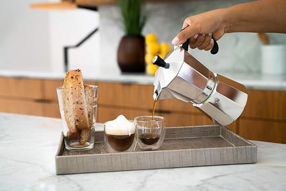 Bellemain Stovetop Espresso Maker Moka Pot (Silver, 3 Cup)