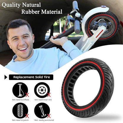 8 12 Scooter Solid Tires, 8.5 Solid Tire for Electric Scooter, 8.5 Inch Electric Scooter Replacement Wheels Honeycomb Solid Tire, 5075-6.1 Non-pneumatic Tires (Red_1PC_01)