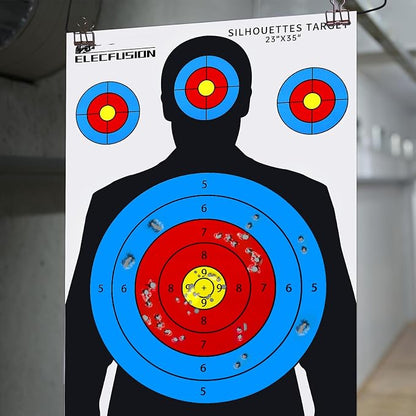ElecFusion 6 Pack Silhouette Shooting Targets, 23X35 inch Paper Targets for Shooting Range, Suitable for Indoor/Outdoor Range Use with Handguns, BB Guns, Rifles, Pistols, Airsoft Guns