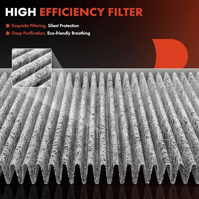 A-Premium 2-PC Cabin Air Filter with Activated Carbon Compatible with Nissan Sentra 2013-2019, Juke 2011-2017, LEAF 2011-2023, Cube 2009-2014, Replace B78911FC0A