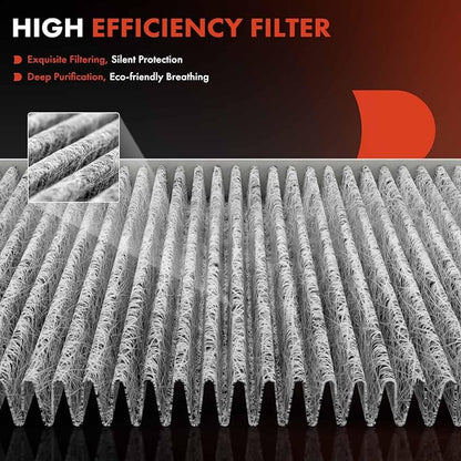 A-Premium 2-PC Cabin Air Filter with Activated Carbon Compatible with Nissan Sentra 2013-2019, Juke 2011-2017, LEAF 2011-2023, Cube 2009-2014, Replace B78911FC0A