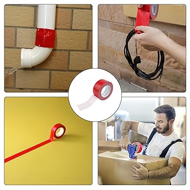 COSIMIXO 5-Pack Red Heavy Duty Duct Tape, 2 inches x 30 Yards, Strong, Flexible, No Residue, All-Weather and Tear by Hand - Bulk Value for Repairs, Industrial, Professional Use