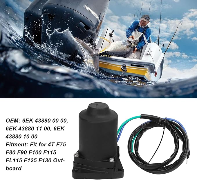 Tilt Trim Motor, Outboard Engine Tilt Trim Motor, 6EK 43880 00 00 Compatible with 4T F75 F80 F90 F100 F115 FL115 F125 F130 Outboard