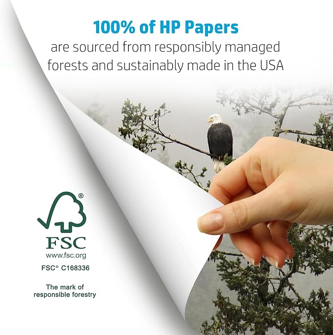 HP Paper Printer | 8.5 x 11 Paper | Premium 32 lb | 1 Ream - 500 Sheets | 100 Bright | Made in USA - FSC Certified | 113100