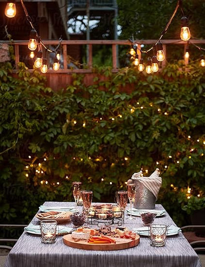 Svater Outdoor String Lights 150FT, E26 Socket, 48pcs S14 Shatterpoof Bulbs, 1 Watt Dimmable 2700K Warm White, IP65 Waterproof Commercial Grade Patio Lights(3 Pack X 50FT)