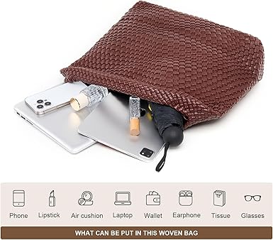 Large Woven Tote Bag for Women Weave Purse Woven Leather Handbag