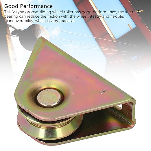 V Groove Track Roller, Abrasion Galvanized Alloy Steel 2PCS Removable Rustproof 150kg Load Bearing V Groove Wheel Pulley for Motorized Doors