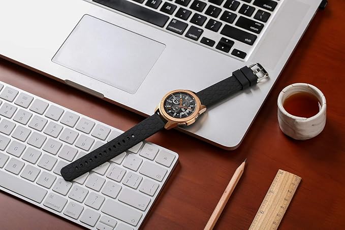 RuenTech Bands Compatible with Fossil Women's Gen 5E 42mm Watch Band, Soft Silicone Sport Wristbands for Fossil 42mm Gen 5E Smartwatch (NOT for 44mm Gen 5E) (Black)