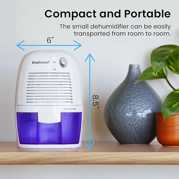 Pro Breeze Dehumidifiers for Home,215sqft Small Dehumidifiers for Room,16oz Tank Portable Closet Dehumidifier Removes Humidity Mini Small Dehumidifier for Bathroom Dehumidifier for Bedroom RV Basement