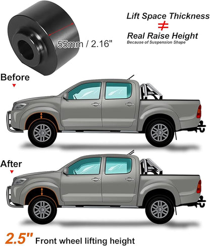 X AUTOHAUX 2.5 Inch Front Suspension Spring Strut Spacer Leveling Lift Kit for Ford F150 2WD 1981-1996 for Ford F-250 F-350 Super Duty 2WD 1999-2020