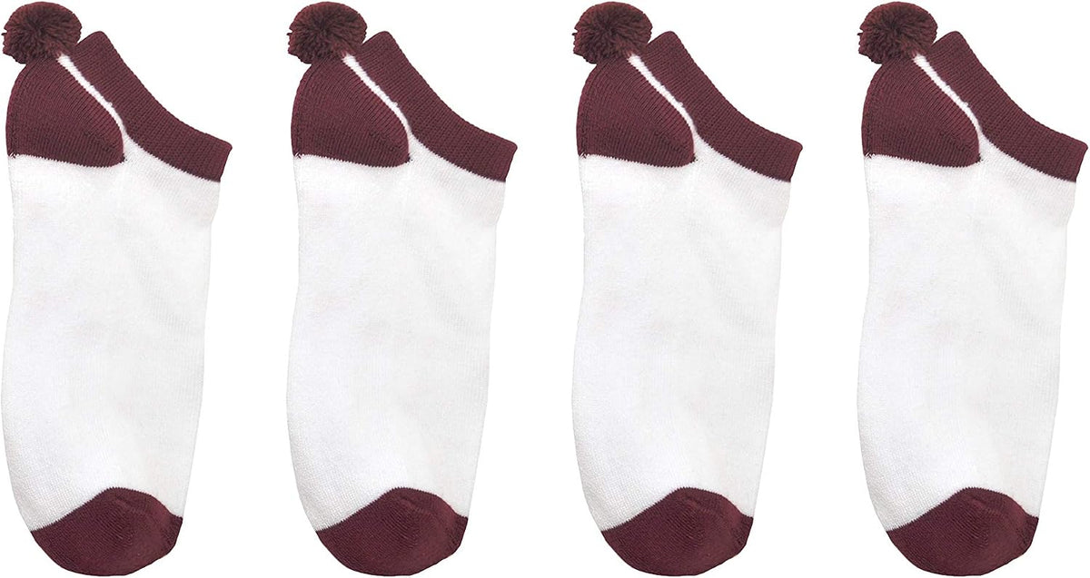 Everything Legwear Sock House Co. Pom Pom Socks (1 Pair) - Team Spirit Athletic Socks - Fits Ladies Shoe Size: 4-10