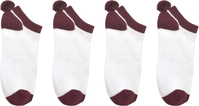 Everything Legwear Sock House Co. Pom Pom Socks (1 Pair) - Team Spirit Athletic Socks - Fits Ladies Shoe Size: 4-10