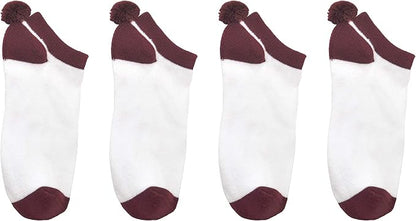 Everything Legwear Sock House Co. Pom Pom Socks (1 Pair) - Team Spirit Athletic Socks - Fits Ladies Shoe Size: 4-10