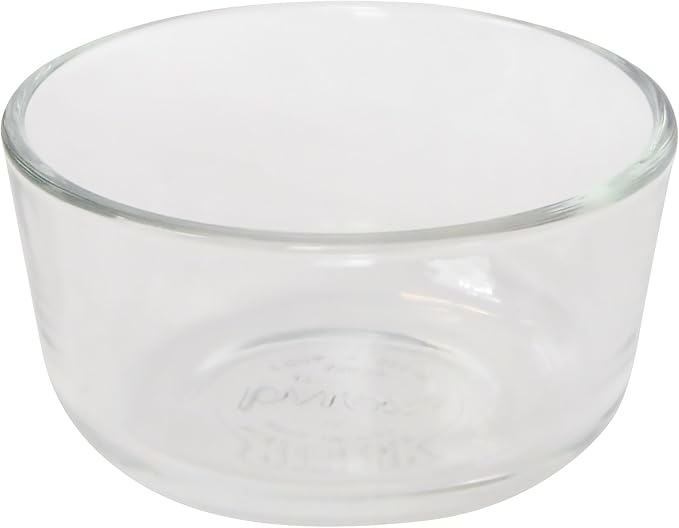 Pyrex 7202 1-Cup Glass Bowls With Cadet Blue Lids (4 Pack) - Made in USA 7202-PC | Tempered Glass Construction | BPA-Free Plastic | Easy Clean Surface | Top-Rack Dishwasher Safe