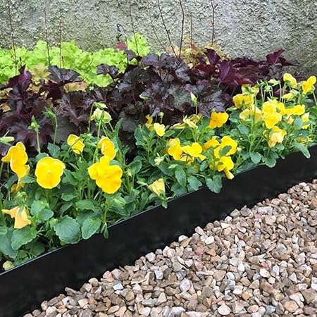 Landscape Edging Border, 5 inch Tall Wall, Garden Edging Borde Flower Bed Edging Plastic Edging for Landscaping Rubber Landscaping Edging (33 feet  no Stakes)