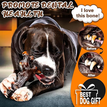 Pack of 4 dog chew toys for aggressive chewers, sturdy and indestructible bacon flavored dog toys, durable nylon bone toy for breeds