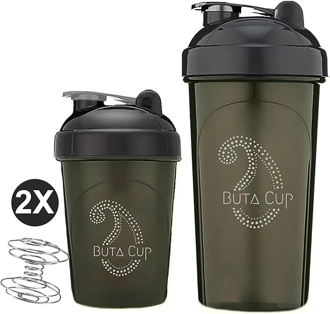 Buta Cup [8 Pack] Protein Shaker Bottle | 4 Large 28 Oz & Small 20 Bottles with Electric Mixer for Mixes - Cups Shakes Blender BPA-Free Dishwasher Safe