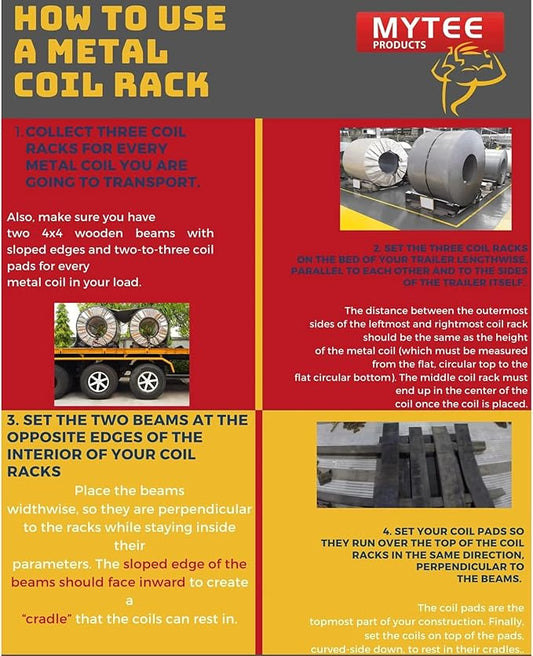 Mytee Products Coil rack, 33" long, 10 gauge steel Flatbed Trailer Steel Coils