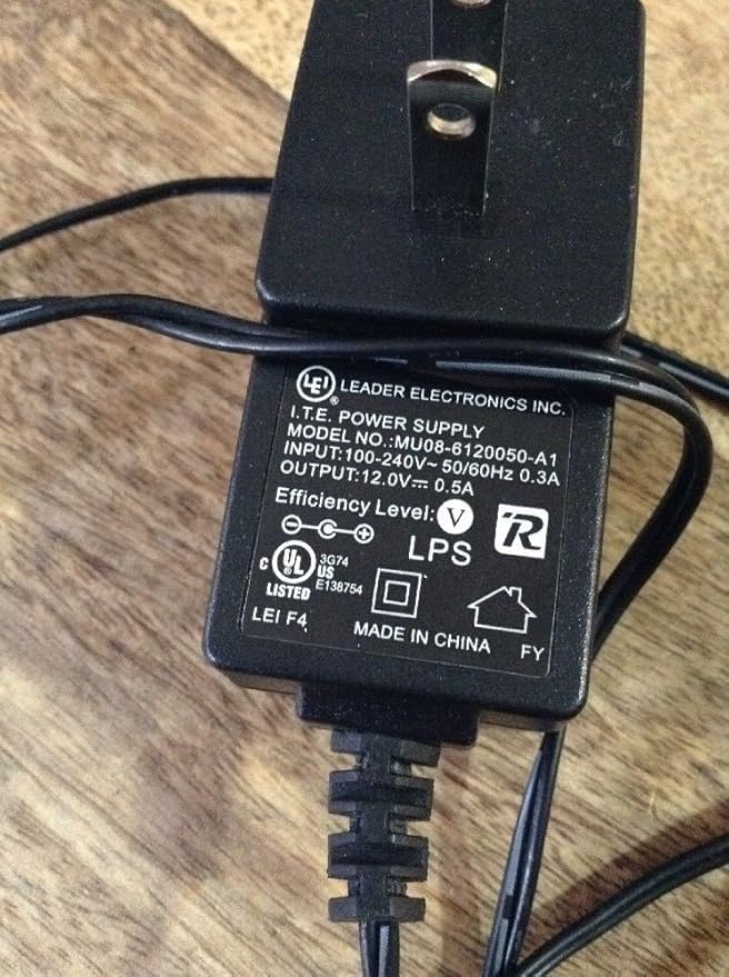 Genuine LEI Leader Electronics 12V 0.5A AC Adapter MU08-6120050-A1 for Certain Nokia Lumia and BlackBerry Models with Barrel Connector