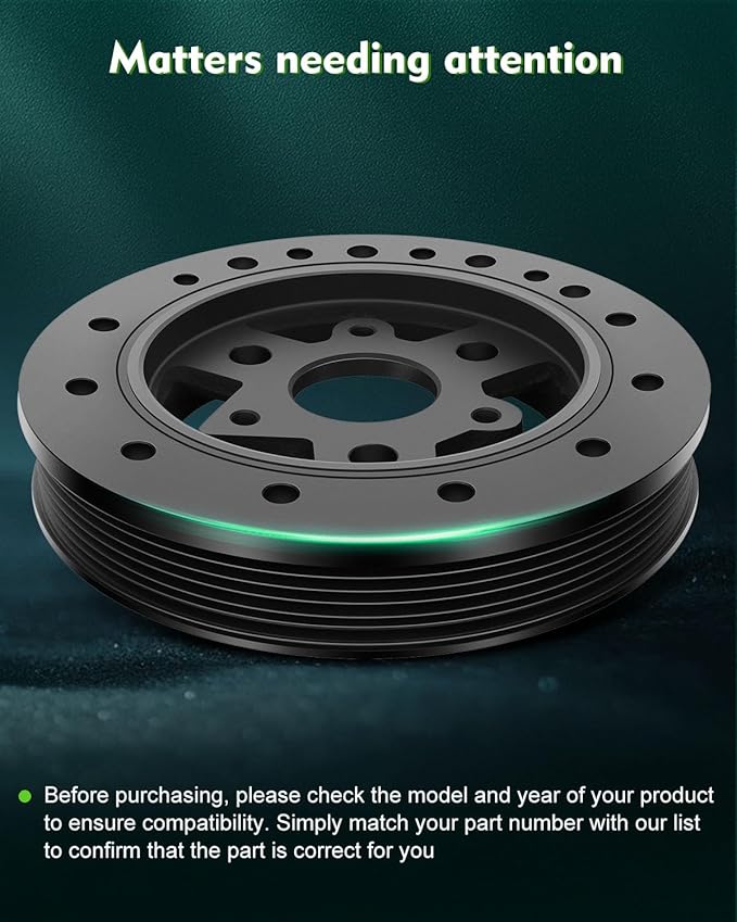 SCITOO Harmonic Balancer Compatible with 2004-2007 For Buick Rainier,2002-2013 For Cadillac Escalade,2003-2013 For Cadillac Escalade ESV Engine Crankshaft Pulley 12576652 594-209