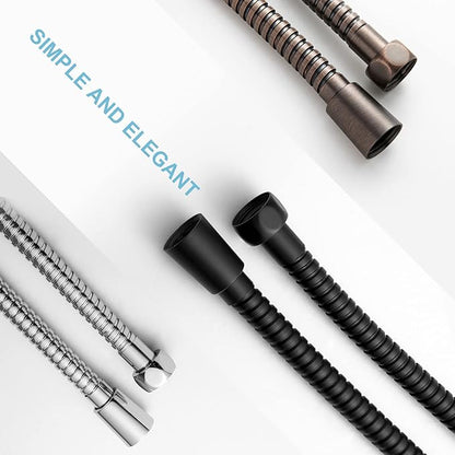 OFFO Shower Hose, Kink Free Stainless Steel Shower Hose Attachment Electroplating Handheld Shower Head Hose Flex Hoses Extension with Brass Insert  Nut for Pet Bathing Cleaning 60 Inch, Matte Black