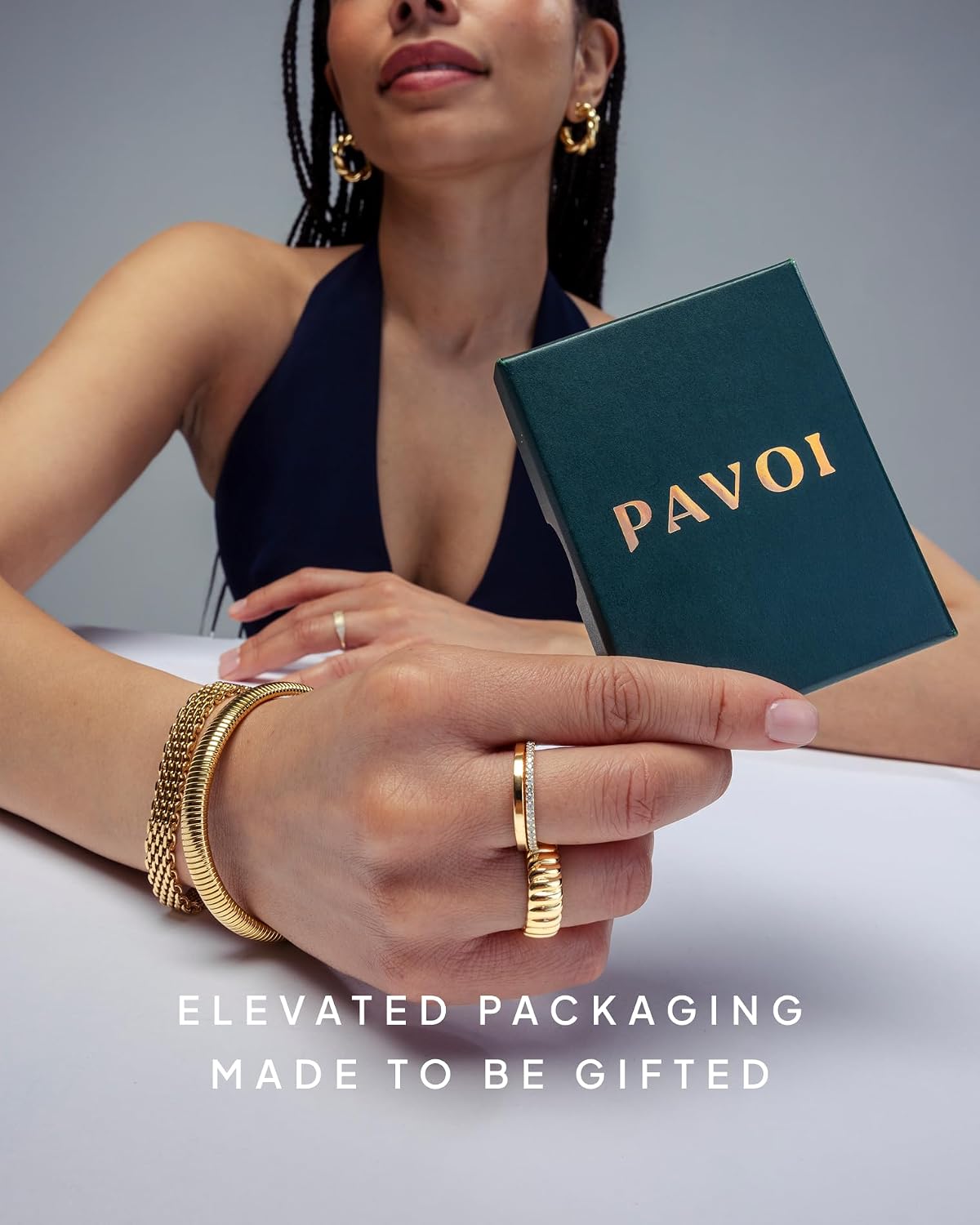 PAVOI 14K Gold Plated Hand Chains for Women - Adjustable Hand Chain Bracelet and Ring - Trendy Gold Handchain Bracelet Stack Summer Jewelry - Cubic Zirconia Body Jewelry