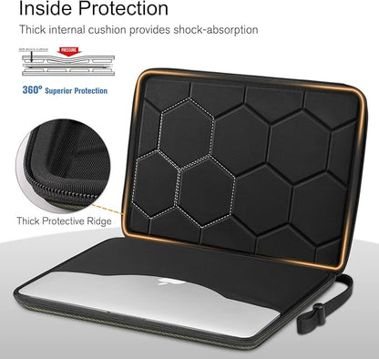 FINPAC Hard Laptop Sleeve Case for 15.3 inch MacBook Air M3 M2 2024, 16.2 inch MacBook Pro M4/M3/M2/M1 Pro/Max A2991 A2780 A2485 A2141, Waterproof Case for Surface Laptop/Book, Olive