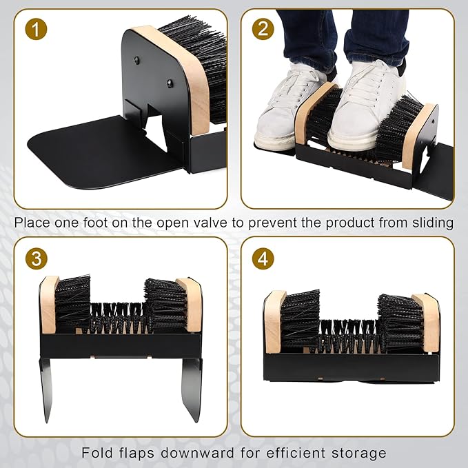 The Original Boot Scrubber, Outside Boot Scraper, for All Weather Industrial Shoe Cleaner  Scraper Brush (with Ears)