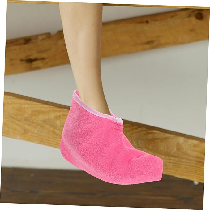 1 Pair Wax Foot Wraps Paraffin Wax Paraffin Bath Liners for Foot Wax Booties Foot Spa Wrapping Cover Foot Spa Booties Foot Covers Paraffin Refills Liners Polyester Rosy
