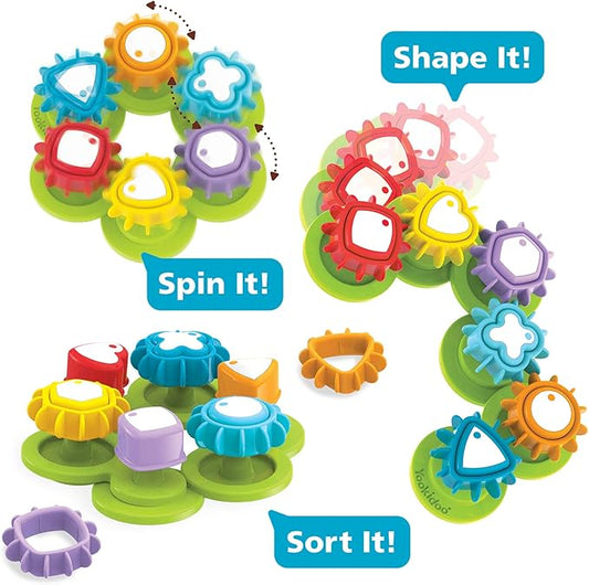 Yookidoo Shape N Spin Gear Sorter. A Developmental Activity Toy for Kids Ages 1-3. Toddlers Sortering Game with Multiple Colors and Shapes, That Also Spins.