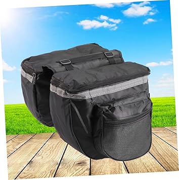 Kisangel Mountain and Road Bike Rear Pannier Bag Waterproof Double Side Bag Handle Black Multifunctional and Durable