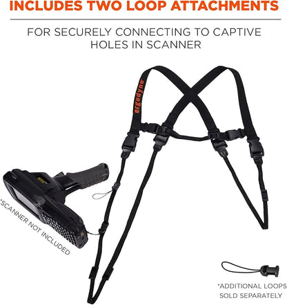 Ergodyne - 19163 Squids 3132 Barcode Scanner Harness, Black, Small