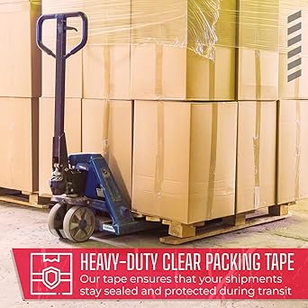 2" x 110 Yards Clear Packing Tape, 2.5 Mil Thick, Pack of 6 Rolls - Heavy-Duty Carton Sealing Tape Refill Rolls with Superior Adhesion for Packaging, Moving, or Shipping Boxes