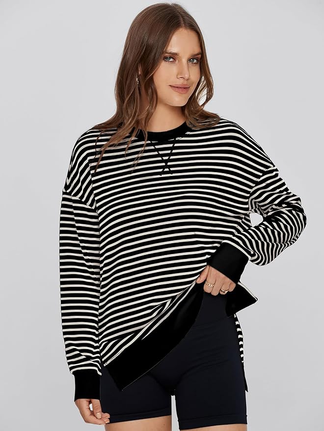Glamaker Women's Long Sleeve Crewneck Sweatshirt Air Essentials Soft Loose Pullover Sweatshirts