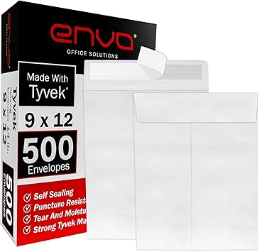 9 x 12 Envelopes, Catalog Envelopes 9x12, Catalog Mailerr, Self Sealing Closure,Holds Up To 14 lb., Puncture, Tear  Moisture Resistant (500 Pack)