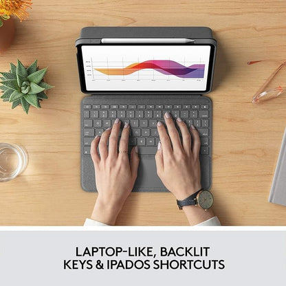 Logitech Folio Touch iPad Keyboard Case with Trackpad and Smart Connector for iPad Air (4th and 5th Gen) – Graphite (Renewed)