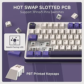 RK ROYAL KLUDGE S98 Mechanical Keyboard wSmart Display  Knob, Top Mount 96 Wireless Mechanical Keyboard BT2.4GUSB-C, Hot Swappable, Software Support, Massive Battery, 98 Keys