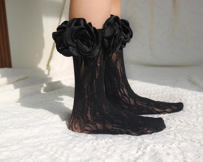Lace Ruffle Socks Women Girl Frilly Cute Floral Socks Fun Novelty Stockings