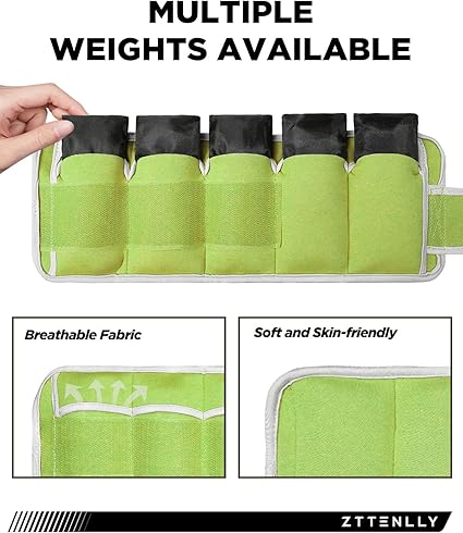 Adjustable Ankle Weights for Women Men and Kids | 1 Pair 5 10 15 18 20 Lbs Leg Wrist Ankle Weight Straps for Yoga, Walking, Running, Aerobics, Gym, Dance, Pilates, Cardio